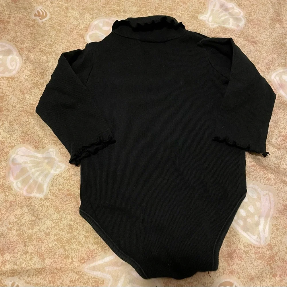 Baby Girls’ Circo Iowa Rhinestone Lettering Turtleneck Bodysuit Black Size 18M